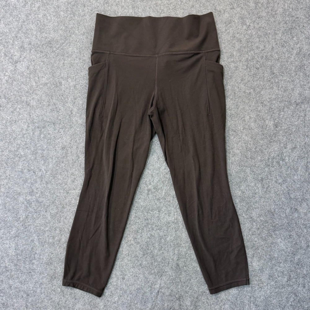 Athleta Brown Salutation Stash Mesh 7/8 Leggings Women's Size Medium